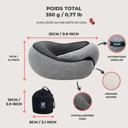 Coussin de voyage cervical ergonomique | Kumo Travel™