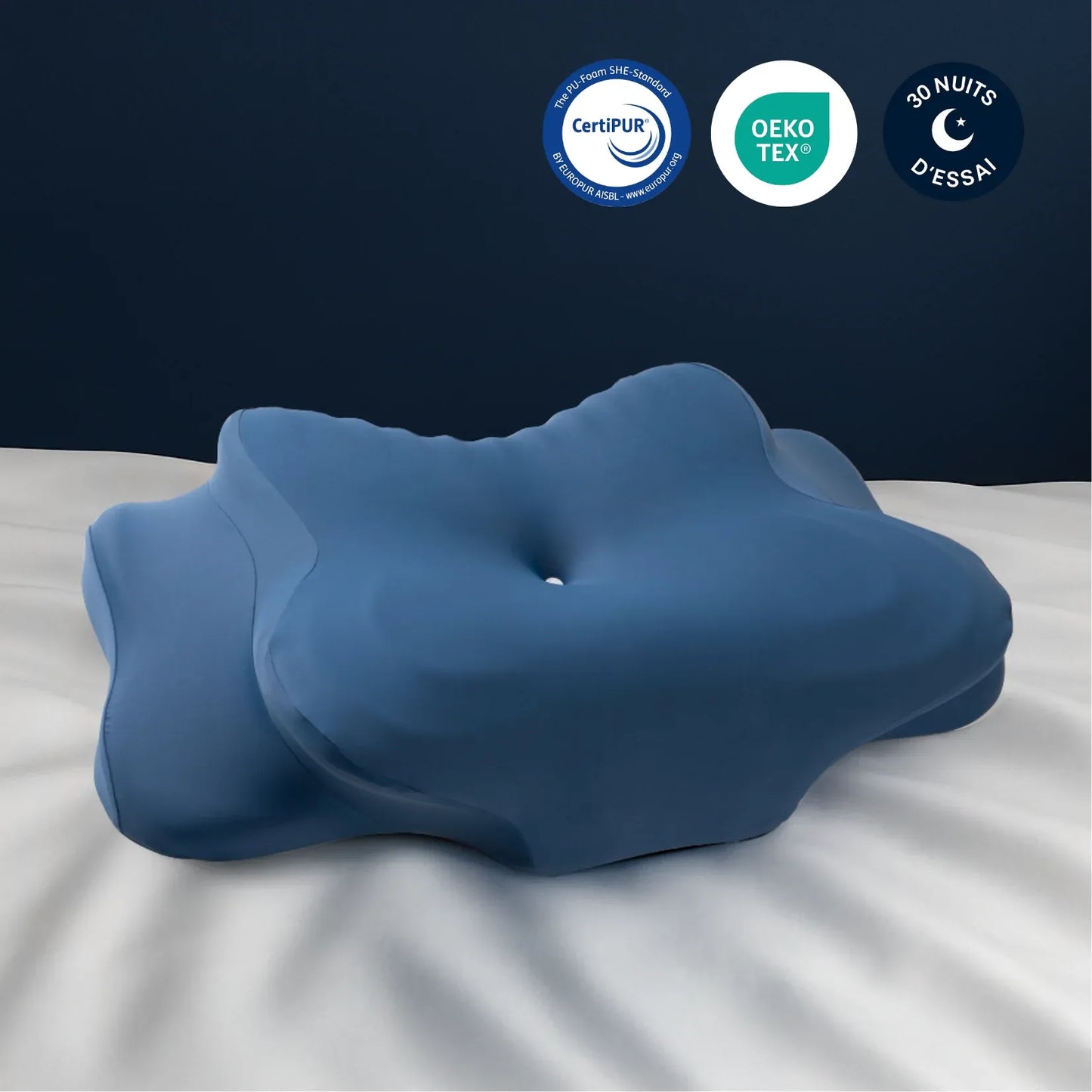 Oreiller cervical ergonomique Kumo Original bleu marine